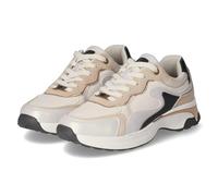 Mexx Damen Low Sneaker Portia Love Beige Leder Textil Synthetik Mix, Größe:41, Farbauswahl:beige-Kombi