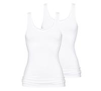 Mey Damen Unterhemd 2000 – Top, breite Träger, funktionsgerechter Rundschnitt – 2er Pack Weiß Gr. 42