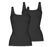 Mey 2er Pack Damen Sporty-Hemden - Noblesse - 25102 - Saumfreie Damen-Unterhemden - Top ohne Seitennähte (Schwarz, 50)