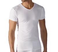 Mey 2er Pack Herren Shirts - 42507 Software - T-Shirt mit V-Neck - Unterhemd ohne störende Seitennähte - Atmungsaktives Material - Farbe Weiß - Größe 5 (M)