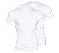 Mey 2er Pack Herren Unterhemden - Größe 6 - Weiß - Unterhemd Rundhals-Ausschnitt - Shirt ½ Arm - Feinripp-Qualität - Reine Pima-Baumwolle - 2803 Noblesse