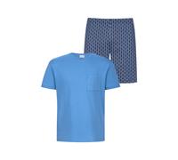 Mey Schlafanzug blau, Gemustert