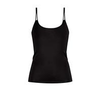 Spaghettitop MEY "Emotion", Damen, Gr. 40, schwarz, Feinripp, Obermaterial: 50% Viskose, 46% Polyamid, 4% Elasthan, figurbetont hüftbedeckend, tiefer Rundhals, Tops, ohne auftragende Seitennähte, schm