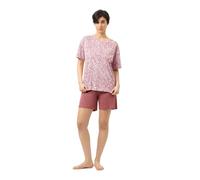 Mey Damen Anzug kurz: Moderner Leo-Pyjama, Legere Passform, Kurzarm-Shirt mit weiten Ärmeln, Rundhalsausschnitt, Beliebtes Animal-Print-Motiv, Serie Sleepy Leo
