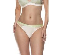 Mey Damen Brasil: Tiefer, hüftiger Sitz, Flacher bronzefarbener Gummibund, Seiten und Rückseite aus Spitze, Baumwolleinsatz auf der Schrittinnenseite, Florale Spitze, Urban Green, Serie Poetry Fame
