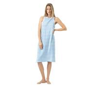 Mey Damen Nachthemd ärmellos: Langes Tank-Dress, Schmale Passform, Single-Jersey-Qualität, Breites Streifen-Design, Hautfreundlich und atmungsaktiv, Serie Straight Waves