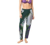 Mey Damen Pyjamahose Schmales Bein Serie Secret Glade Mystic | Modische Schlafanzughose mit schmalem Bein, Knöchellang, Seitliche Taschen, Kunstvoller Key-Print, Gr. XS-XL