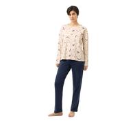Mey Damen Schlafanzug lang Allover-Print Serie Winter Birds | 2-teiliger Pyjama mit legerer Passform, Langarm-Shirt mit Allover-Print, Print, Gr. 38-48
