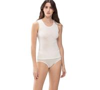 Mey Damen Top Exquisite – 70% Schurwolle, 30% Seide, Weiß – Breiter Träger – Gr. 40