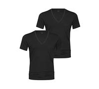 Mey - Dry Cotton 46007-P - T-Shirt mit V-Ausschnitt - 2er Pack (6 Schwarz), L