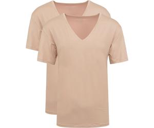 Mey Dry Cotton V-Ausschnitt Unsichtbares Unterhemd 2-Pack - Größe 3XL Beige 3XL