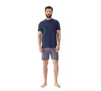Mey Herren Schlafanzug kurz 2-teilig Serie Red Tile | Kurzarm-Shirt mit Brusttasche, Unifarben, Rundhalsausschnitt, Kurze Hose mit Minimal-Print, Gr. S-XXL