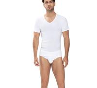 Mey T-Shirt Herren V-Ausschnitt Baumwolle weiß, 8 (XXL)