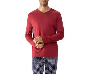Mey Longsleeve Herren V-Ausschnitt Baumwolle rot, M