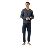 Mey Schlafanzug BENNISON Herren V-Ausschnitt 48% Schurwolle/48% Polyester/4% Elasthan Gr. 52 Yachtblau