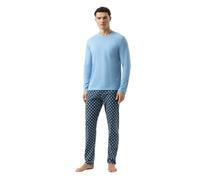 Mey Schlafanzug Heavenly Blue – gemustert – Herren, lang – XXL