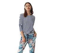 Mey Pyjama-Oberteil mit Streifenmuster in Marine, Größe XS