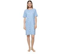 Mey Nachthemd Flower Meadow – Damen, 100% Baumwolle, Interlock, knielang, Rundhals – Blue Silk 42