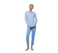 Mey Nachtwäsche Serie Flower Meadow Damen Schlafanzüge Blue Silk XL(44)