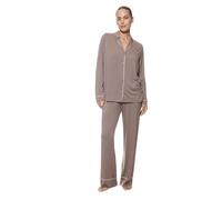 Langer Pyjama Serie Pure Chic Milk`n Coffee braun XL