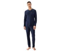 Mey Schlafanzug Pure Night Regular Fit – Herren, lang, einfarbig, Yacht Blue