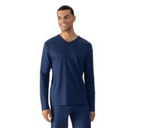 Mey Pyjama-Langarmshirt Solid Night Neptune Blau Herren Größe L