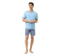 Mey Nachtwäsche Serie Straight Geo Herren Schlafanzüge kurz Dream Blue (M)