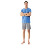 Mey Nachtwäsche Serie Summer Geo Herren Schlafanzüge kurz Recent Blue S(S)