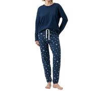 Mey Schlafanzug Polar Sky Damen lang Deep Marine Blau Größe 46