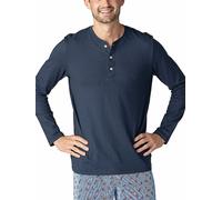 MEY Pyjama Langarmshirt blau | L