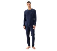 Mey Herren Schlafanzug lang 2-teilig Serie Pure Night | langer Pyjama, Zeitlos elegant, V-Ausschnitt, Unifarben, Mit Brusttasche, Gr. S-3XL
