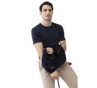 Mey T-Shirt Herren Slim Fit mit Ziernähten, feuchtigkeitsregulierend, Dunkelblau M