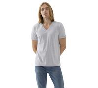Mey Herren T-Shirt Serie Dry Cotton Colour V-Ausschnitt Regular Fit Hellgrau Melange Größe M
