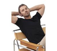 Mey Regular Fit T-Shirt V-Ausschnitt schwarz, Einfarbig