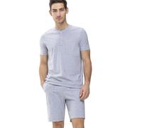 Mey Ringwood Regular Fit T-Shirt Henleykragen Melange, Einfarbig