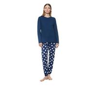 Mey Damen-Schlafanzug Serie Scribbled Dots – Single Jersey 100% Baumwolle – Deep Marine Größe 42