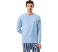 Mey Solid Night Regular Fit Longsleeve blau, Einfarbig
