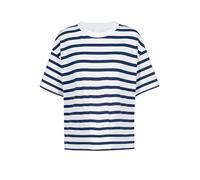 Mey Pyjama-Oberteil Damen Breezy Stripes mit geripptem Rundhalsausschnitt, Dunkelblau, Größe S