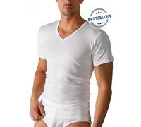 Mey T-Shirt Herren V-Ausschnitt Baumwolle weiß, 5 (M)