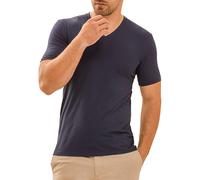 Mey T-Shirt Herren V-Ausschnitt Mikrofaser blau, XXL