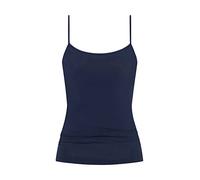 Spaghettitop MEY "Cotton Pure", Damen, Gr. 44, blau (night blau), Single Jersey, Obermaterial: 94% Baumwolle, 6% Elasthan, schmal hüftbedeckend, tiefer Rundhals, Tops, tiefer Rundhals, atmungsaktiv, B