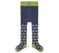 Meyco Loud + Proud Unisex Kinder Gestrickt, Gots Zertifiziert Strumpfhose, Ultramarine/Elephants, 122-128 EU