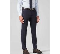 Chinos MEYER "Bonn", Herren, Gr. 102, Untersetzt- und Schlankgrößen, blau (marine), 52% Polyester;43% Wolle;5% Elasthan, unifarben, slim fit lang, Hosen, mit Stretch-Dehnbund (66206719-102) marine