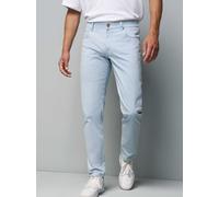 Chinos MEYER "M5 Slim", Herren, Gr. 38, Länge 34, blau, 97% Baumwolle;3% Elasthan, unifarben, slim fit lang, Hosen, aus Bio-Baumwolle (61998012-38) blau