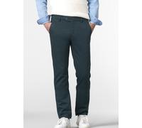 Chinos MEYER "BONN", Herren, Gr. 27, Normalgrößen, blau, 54% Baumwolle, 44% Polyester, 2% Elasthan, unifarben, regular fit knöchelfrei, Hosen, mit Micro Print (58186927-27) blau