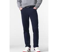 Chinos MEYER "DUBLIN", Herren, Gr. 23, Normalgrößen, blau (dunkelblau), 60% Baumwolle;38% Polyester;2% Elasthan, unifarben, regular fit lang, Hosen, aus warmem Winter-Twill (52339207-23) dunkelblau