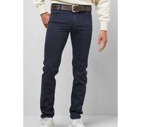 Chinos MEYER "M5 Slim", Herren, Gr. 36, Länge 34, blau (dunkelblau), 91% Baumwolle;6% Elastomultiester;3% Elasthan, unifarben, slim fit lang, Hosen, mit Stretch-Dehnbund (88881639-36) dunkelblau