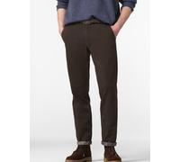 Chinos MEYER "BONN", Herren, Gr. 52, Normalgrößen, braun (dunkelbraun), 97% Baumwolle;3% Elasthan, unifarben, regular fit knöchelfrei, Hosen, mit buntgewebtem Thermofutter (60652442-52) dunkelbraun