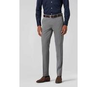 Chinos MEYER "Bonn", Herren, Gr. 27, Normalgrößen, grau (hellgrau), 52% Polyester, 43% Wolle, 5% Elasthan, unifarben, slim fit lang, Hosen, mit Stretch-Dehnbund (65530025-27) hellgrau