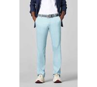 Chinos MEYER "ROMA Art.1-5070", Herren, Gr. 28, Normalgrößen, blau (aqua), 96% Baumwolle;4% Elasthan, unifarben, regular fit lang, Hosen, mit buntgewebtem Innenfutter (39315102-28) aqua